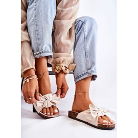 PS1 Pantofle Wendy světle béžová korková podrážka béžový 2