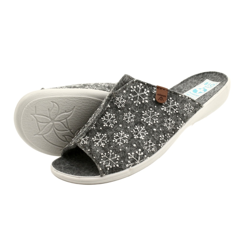 Adanex cítil pantofle sněhové vločky 24217 bílý šedá 5