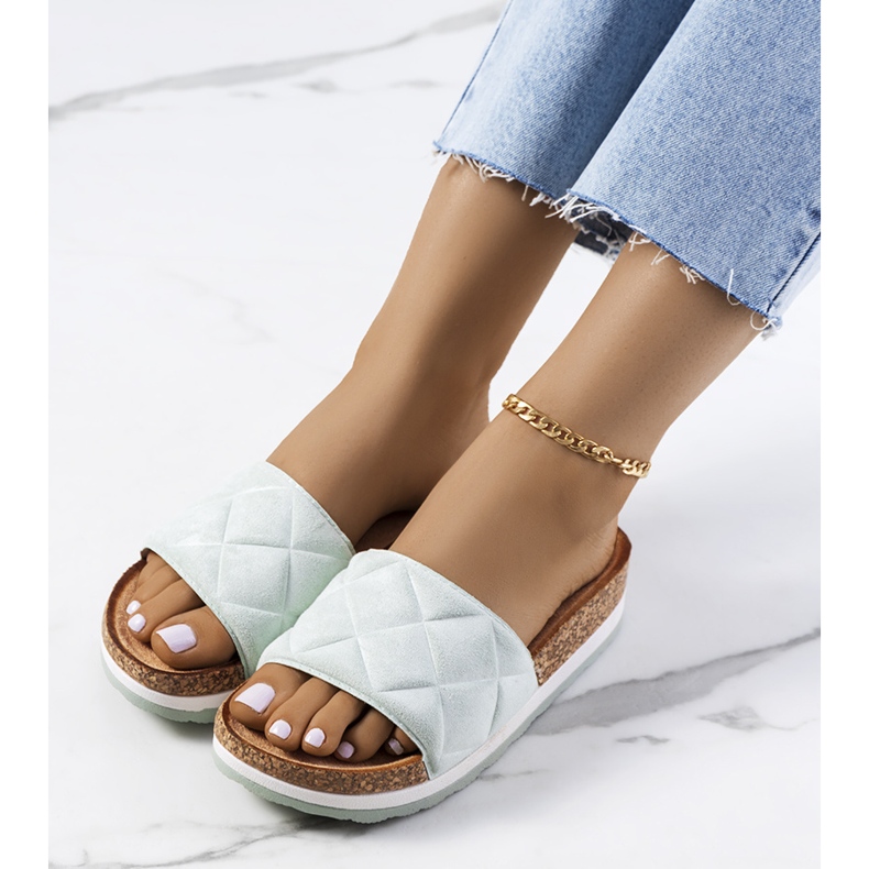 Zelené sandály na korkové podrážce Galts zelená 1