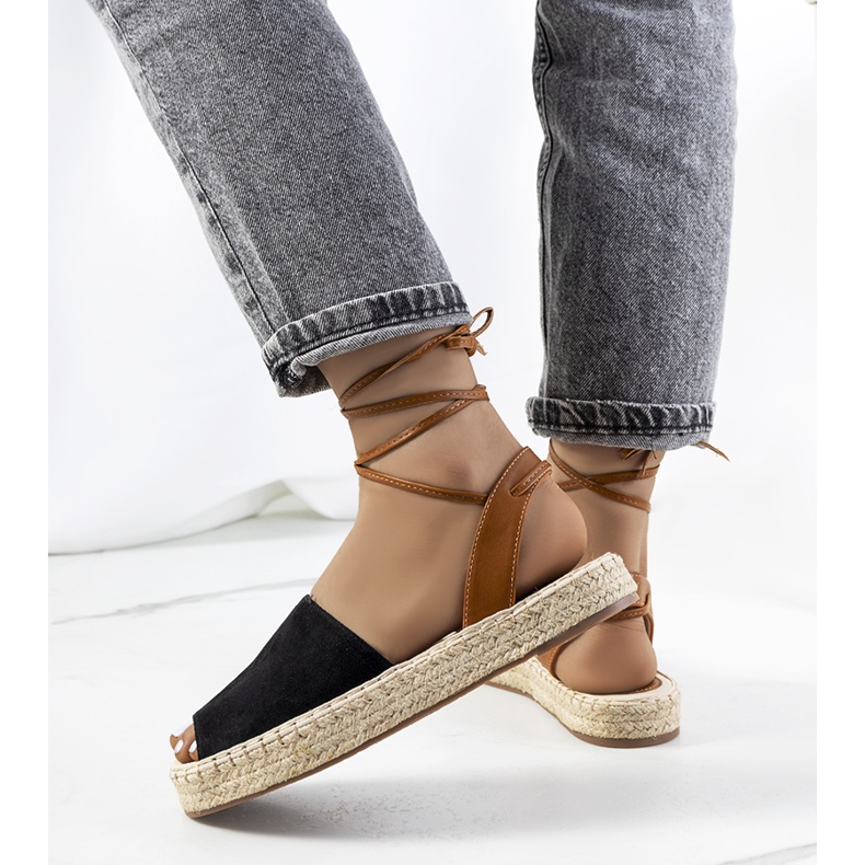 Vázané espadrilky Black Chinner hnědý černá 1