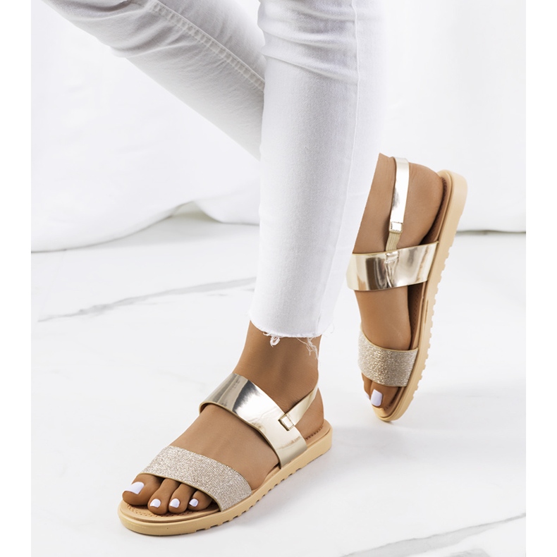 Zlaté dámské sandály Laval zlatý 1