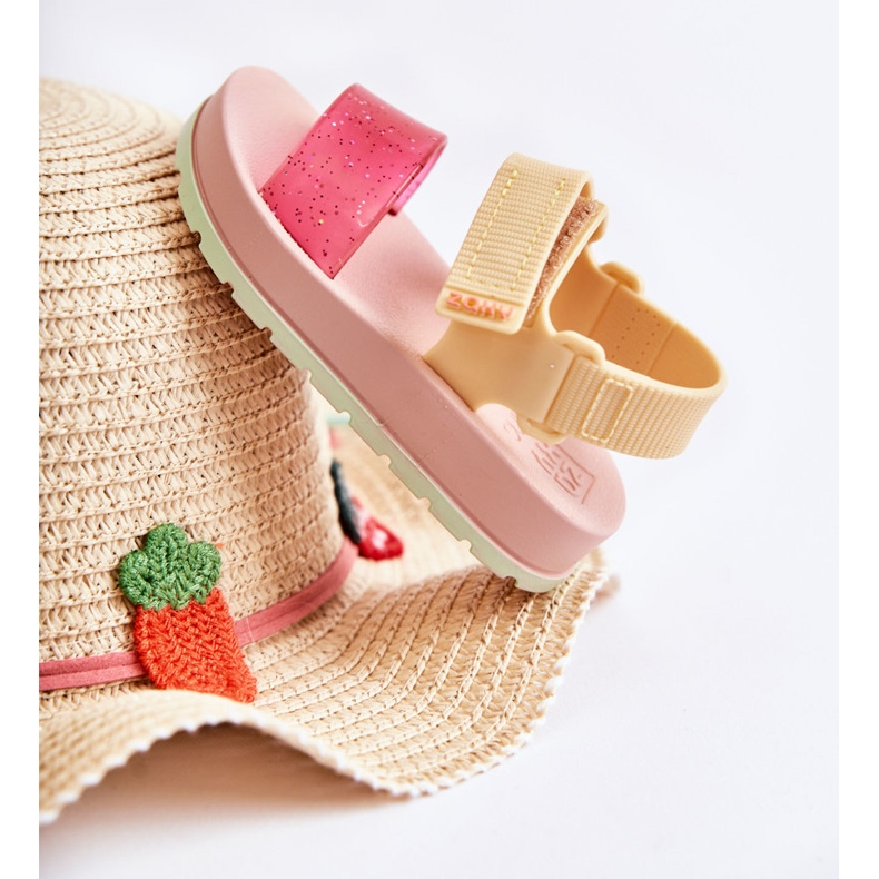 Pohodlné dětské sandály Voňavé ZAXY JJ385028 růžovo-žluté ['růžový'] růžový 2