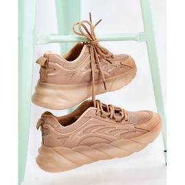 PM2 Módní dámská sportovní obuv Tenisky Béžová Sollero béžový zlatý 2