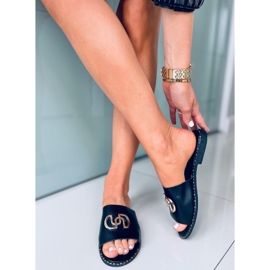 Dámské pantofle Larisa Black černý 2