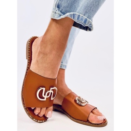 Dámské pantofle Larisa Camel hnědý 2