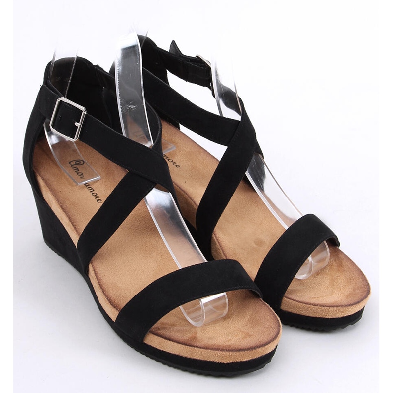 Sandály na klínku Ashlyn Black černá 1