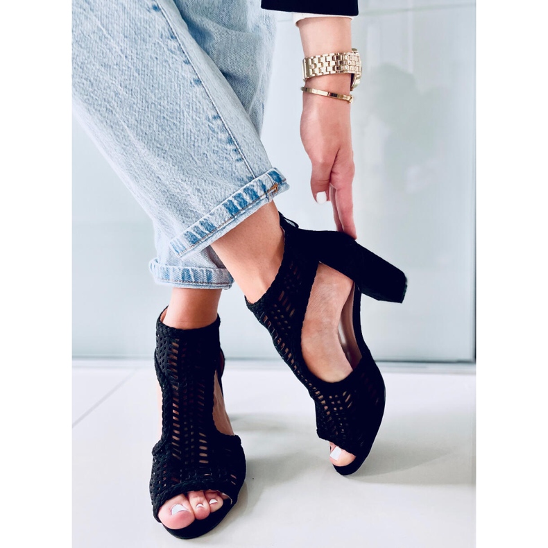 Boho prolamované sandály Vivian Black černý 2