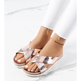 Zlaté dámské pantofle Nicolay růžový zlatý 1