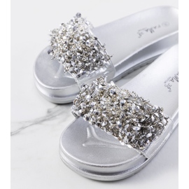 Stříbrné pantofle na platformě Marthas stříbrný 1