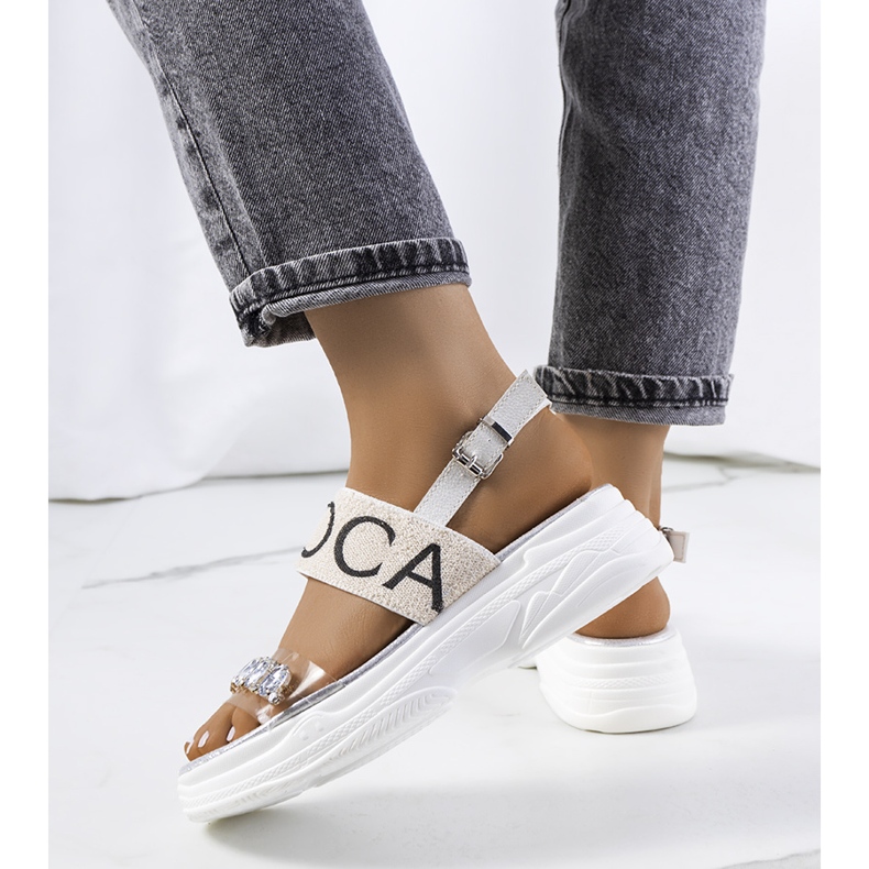 Bílé dámské sandály Hanin bílý 1