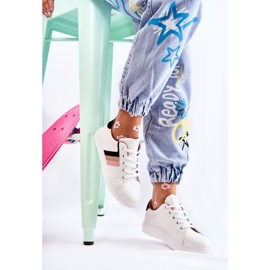 FK2 Dámské sportovní boty zavazované v bílé barvě Renesme bílý černá růžový zlatý 1