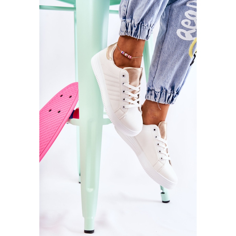 FK2 Dámské bílé sportovní boty Samanta bílý zlatý 1