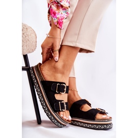 FE1 Dámské pantofle s přezkami Black Melissa černý 2