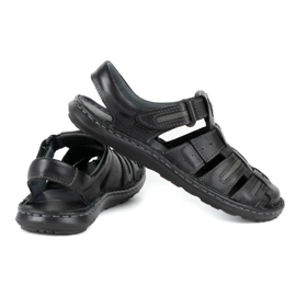 Olivier Pánské kožené letní sandály 230MA černé černá 3