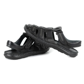 Olivier Pánské kožené letní sandály 230MA černé černá 4