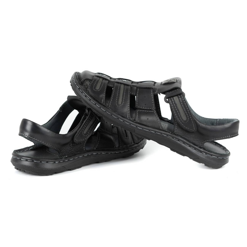 Olivier Pánské kožené letní sandály 230MA černé černá 4