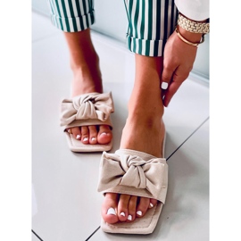 Nisha Beige Square Sole Slides béžový 1