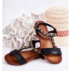 S.Barski Dětské sandály s přezkou Black Letto černá 2