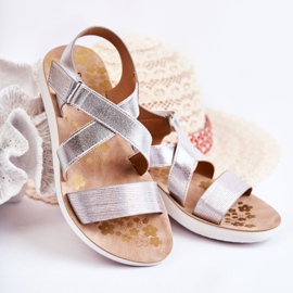 S.Barski Dětské sandály se suchým zipem stříbrná Alise stříbrný stříbrný 1