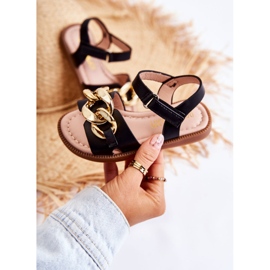 FR1 Dětské sandály s černým suchým zipem Layra ['černá'] černá 1