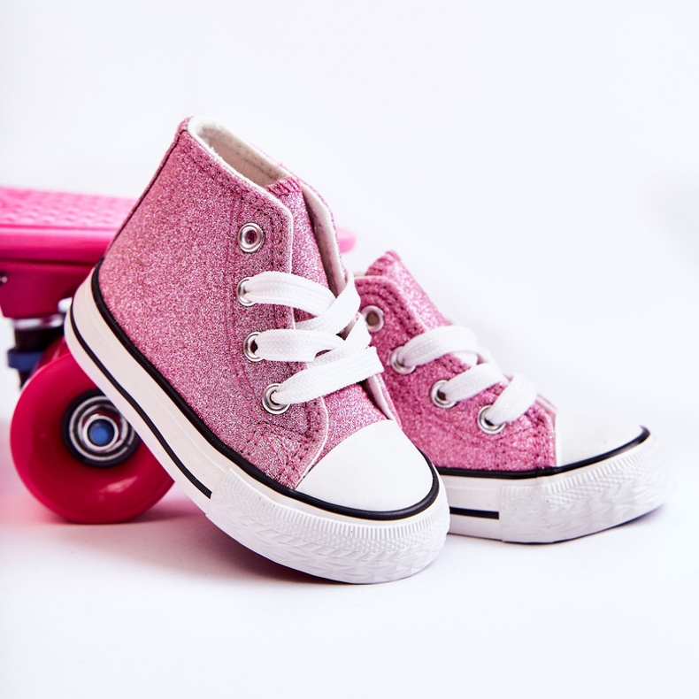 Dětské růžové vysoké tenisky Catrina růžový růžový 1