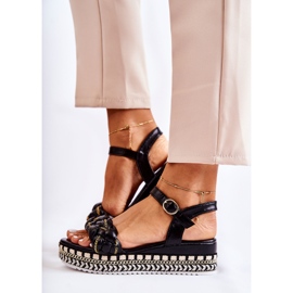 PS1 Dámské sandály na klínu Black Chaves černá 1