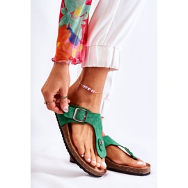 FB1 Dámské Pantofle Se Sponou Zelená Elina 2 FB1 Dámské Pantofle Se Sponou Zelená Elina 2