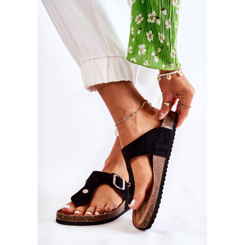 FB1 Dámské Pantofle Se Sponou Černá Elina 2