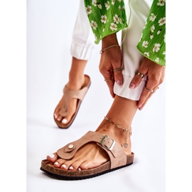 FB1 Dámské pantofle se sponou Béžová Elina béžový 2