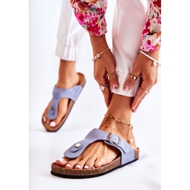 FB1 Dámské pantofle se sponou Modrá Elina modrý 2