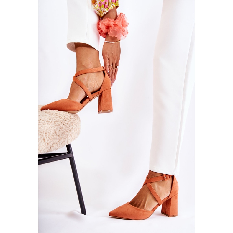 FB1 Módní Sandály Na Sinari Orange Bar oranžový 2