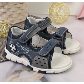 Sandály na suchý zip NOVINKA Jr EU651A námořnická modro-šedá námořnická modrá 2