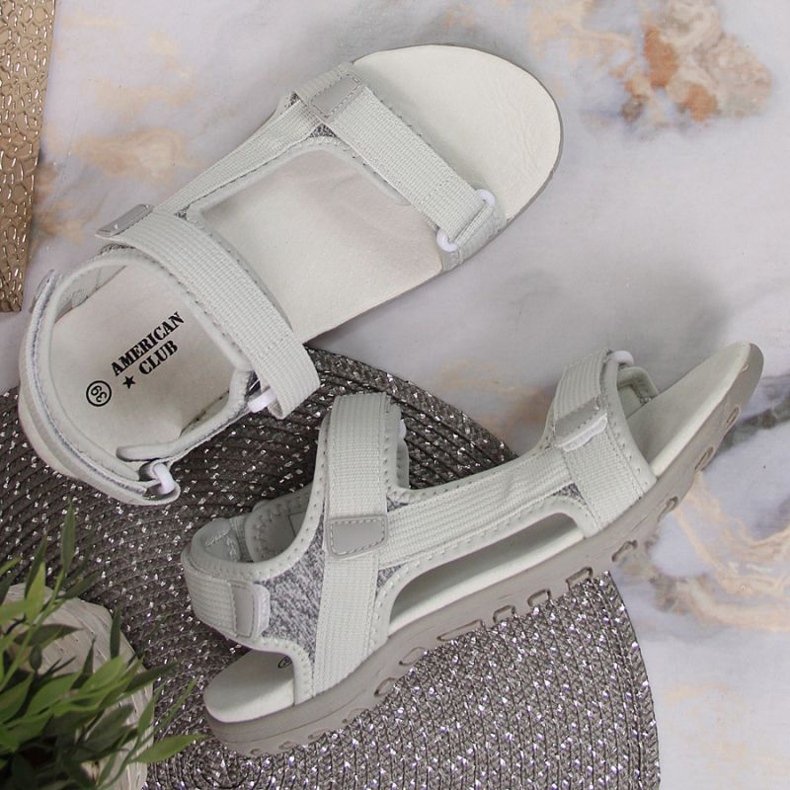 American Club W AM896B šedé sandály na suchý zip 2