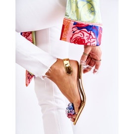 S.Barski Elegantní lodičky se zlatým ornamentem Amalia bezbarvý 1