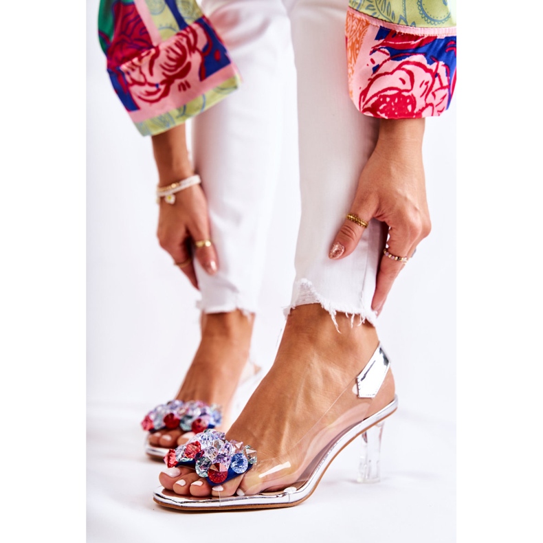 S.Barski Elegantní Lodičky Se Stříbrným Ornamentem Amalia bezbarvý 1