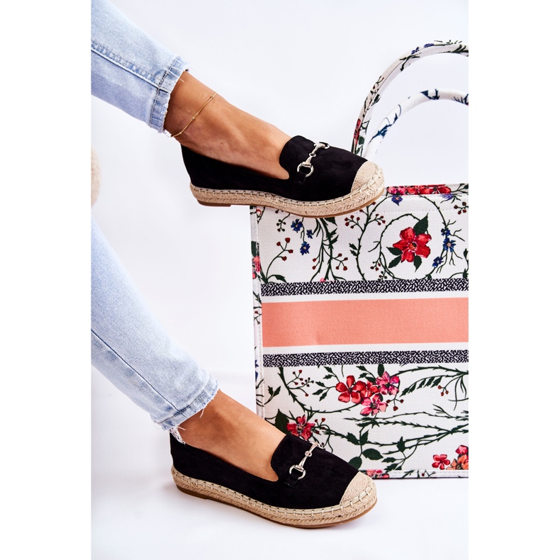 S.Barski Klasické černé nazouvací dámské espadrilky Oresa černý 1