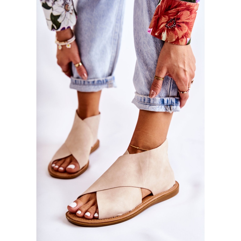 S.Barski Dámské kožené sandály béžová Catalise béžový 1