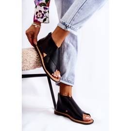 S.Barski Dámské černé kožené sandály Catalise černá 1