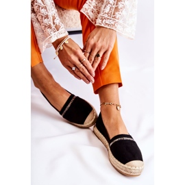 S.Barski Klasické dámské černé nazouvací espadrilky Cersei černá 2