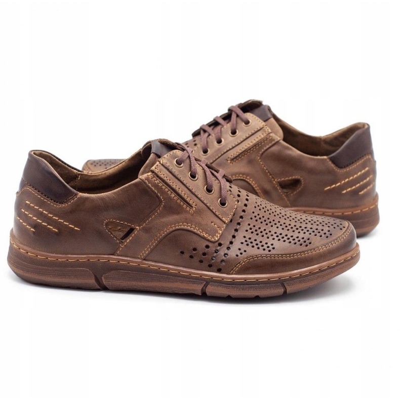 Polbut Pánské volnočasové boty J55 na léto, hnědé hnědý 4