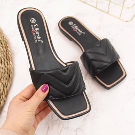 Prošívané pantofle S. Barski W OLI103A černé černá 1