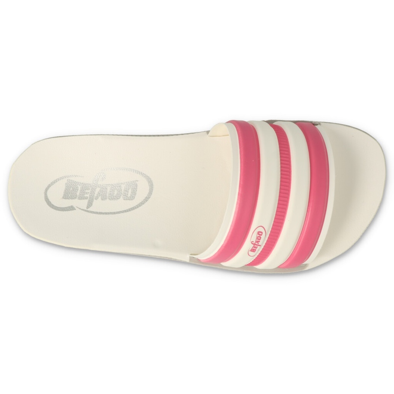 BEFADO POONY DĚTSKÉ FLIP FLOPS 067Y002 WHITE s růžovými pruhy bílý 2