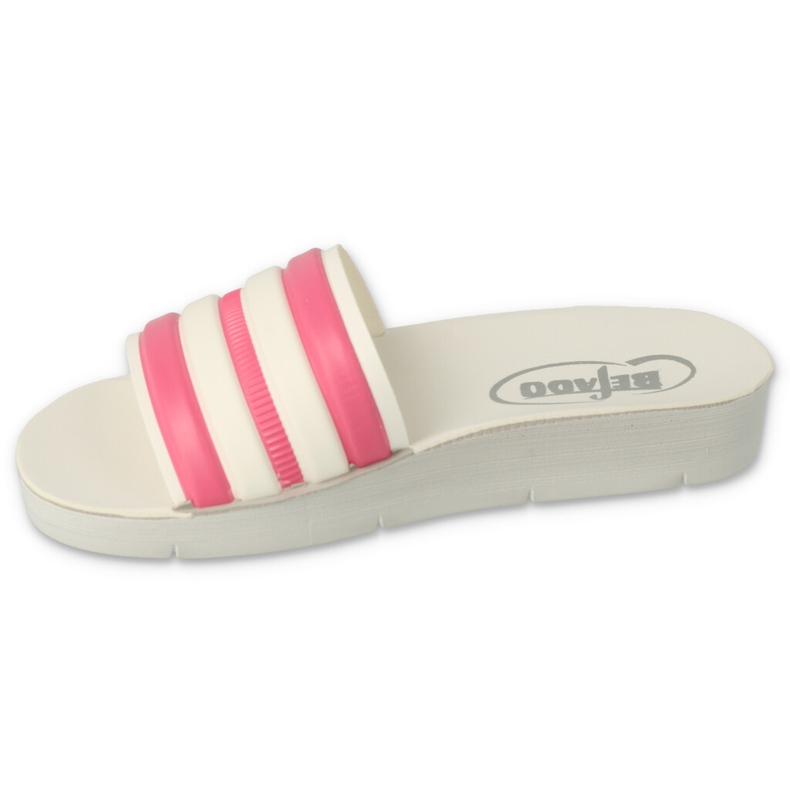 BEFADO POONY DĚTSKÉ FLIP FLOPS 067Y002 WHITE s růžovými pruhy bílý 1