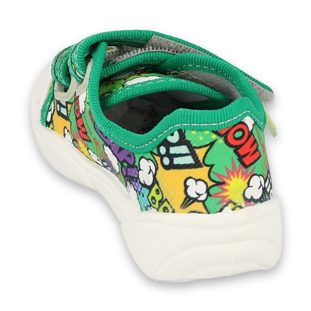 Dětské pantofle Befado pro suchý zip 907p122 zelený 2