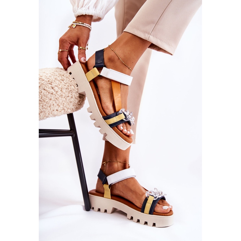 Kožené sandály se suchým zipem Maciejka L5009-02 námořnická modro-bílá bílý námořnická modrá 2 Kožené sandály se suchým zipem Maciejka L5009-02 námořnická modro-bílá bílý námořnická modrá 2