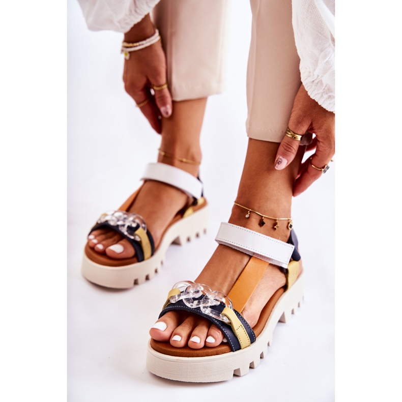 Kožené sandály se suchým zipem Maciejka L5009-02 námořnická modro-bílá bílý námořnická modrá 1 Kožené sandály se suchým zipem Maciejka L5009-02 námořnická modro-bílá bílý námořnická modrá 1