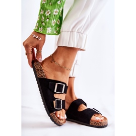 FB1 Dámské černé slip-on pantofle Misandei černý 1