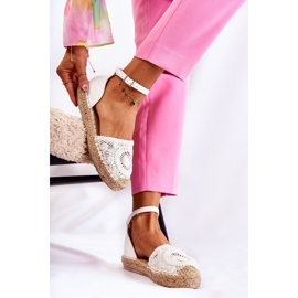 PS1 Dámské sandály prolamované espadrilky bílé Murillo bílý 2