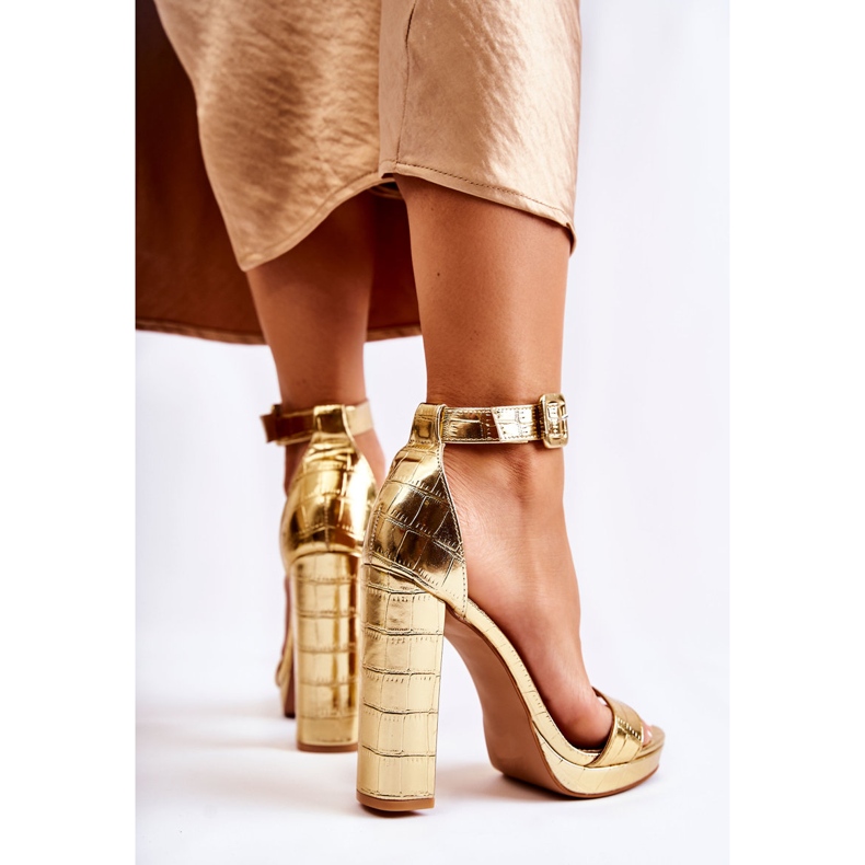 Módní Sandály Na Vysokém Postu Zlatá Dokonalost zlatý 2 Módní Sandály Na Vysokém Postu Zlatá Dokonalost zlatý 2