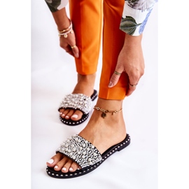 PG2 Dámské pantofle s perlami Černé Vamero černý 1